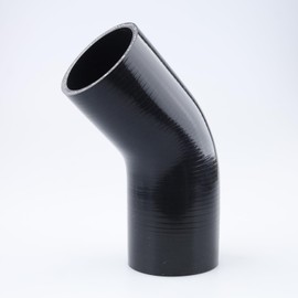 AC PERFORMANCE AC PERFORMANCE ID 2.5" to 2.35" (63mm to 60mm), 45 Degree Elbow Reducer Coupler, Leg Length 3.5" (90mm), Automotive Silicone Hose, Black