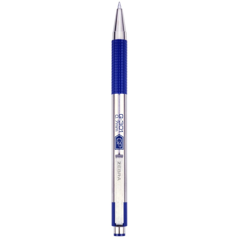 Zebra Pen G-301 Retractable Gel Ink Pen, Stainless Steel Barrel,