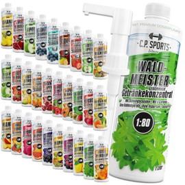 C.P.Sports C.P. Sports Getr?nkesirup zuckerfrei, aspartamfrei, kalorienfrei 1:80 (ca. 80 Liter Fertiggetr?nk) + Dosierpumpe C Carnitin & Vitamine C Getr?nkekonzentrat Konzentrat Sirup C Papaya-Maracuja