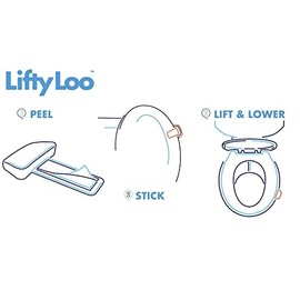 Lifty Loo Toilet Seat Handle - Lift More, Less Mess -Easy Application 2 Pack White