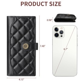 FALAN MULE Women's Purse, Large Capacity Leather Women's Purse Zip Clutch with RFID Blocking and Multiple, black, Minimalist