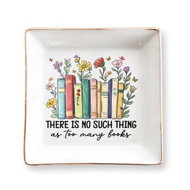 Book Lovers Gifts for Women – Floral Books 4" Jewelry Dish – Bookish Gift for Readers, Librarian, Bookworm, Teacher, Mom, Sister, Friend – Library Gifts, Book Gift for Birthday, Mother Day, Graduation