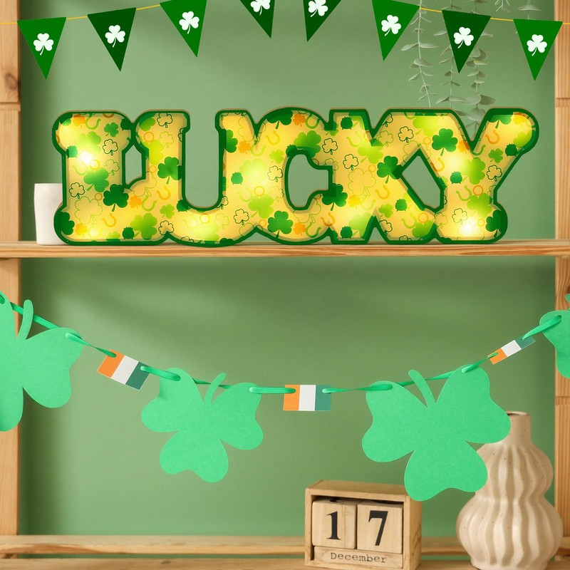 Saint Patrick's Day LED Marquee Sign, Battery Powered Letter