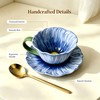 Floral Ceramic Tea Cups and Saucers 10oz Cup Set