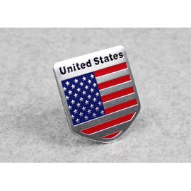 Generic Car Racing Sports US USA American Flag Shield Emblem Badge Decal Sticker