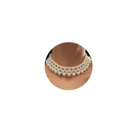 Gangel Pearl Choker Necklace Layered Pearl Necklace Vintage Pearl Necklaces Choker Short Choker Prom Party Choker Necklace for Women (pearl 1)