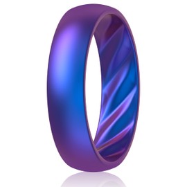 ThunderFit Anillo de boda de silicona para mujer, anillo de boda de goma, 6 mm de ancho, 2 mm de grosor, 11.5 - 12 (20.8mm), Silicona, Sin piedras preciosas