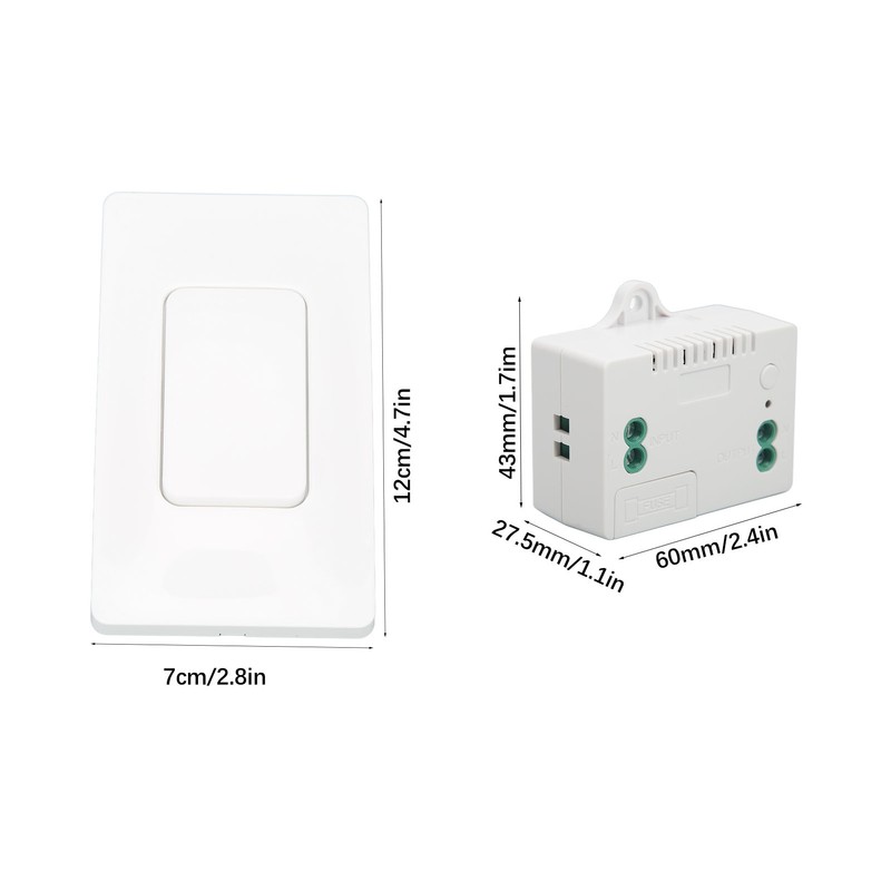 Wireless Light Switch Kit Self Powered 433MHZ Remote Control Waterproof