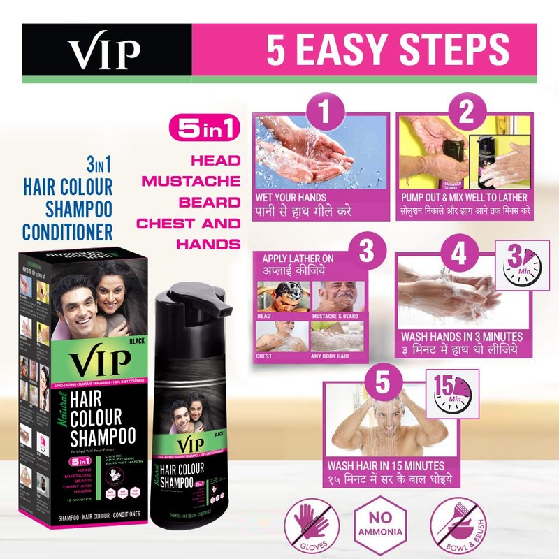 VIP Hair Color Shampoo, 400ml