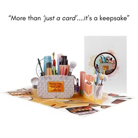 Cardology - Makeup Bag 3D Pop-Up Card | Fun Birthday Card for Makeup Lovers, Milestone Celebrations and Mothers Day Cards | Perfect for Girls, Teens, Mum, Sister and Friend (Makeup Bag)
