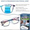 Progressive Multifocus Reading Glasses for Women Men Blue Light Blocking