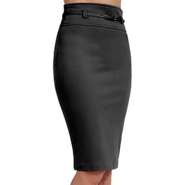 harlogistics Women Basic Knee-Length Pencil Skirt for Office,Business|Professional,Stylish & Comfortable Work Attire|Stretch Fabric with Flattering Fit|Versatile & Machine Washable(Black-M-L)