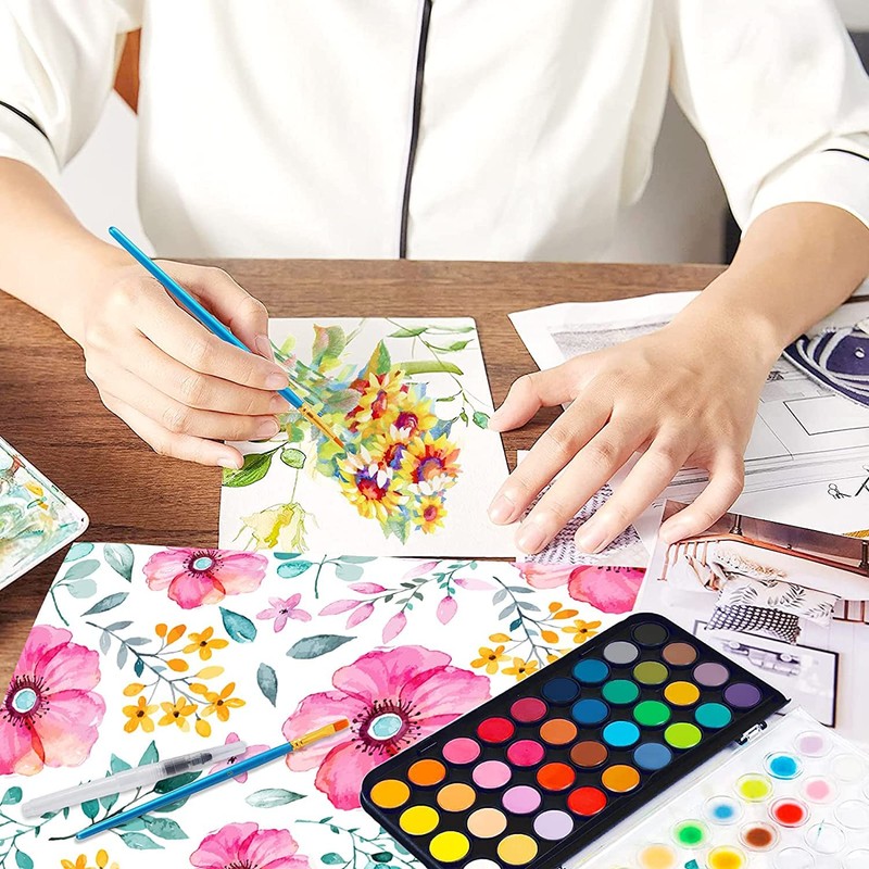 Watercolor Paint Set, 48 Colors Non-Toxic Watercolor Paint with a