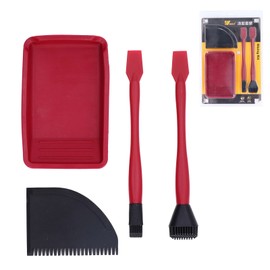 Complete Silicone Glue Kit Wood Glue Up Brushes Tray Comb School Gluing Spreader Applicator Set