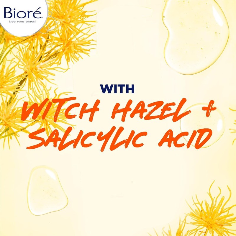 Bioré Witch Hazel Pore Clarifying Acne Face Wash, Exfoliating Facial