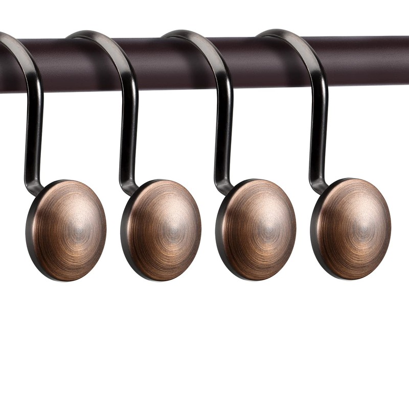 Bronze Shower Curtain Hooks, Rustproof Shower Hooks for Shower Curtain