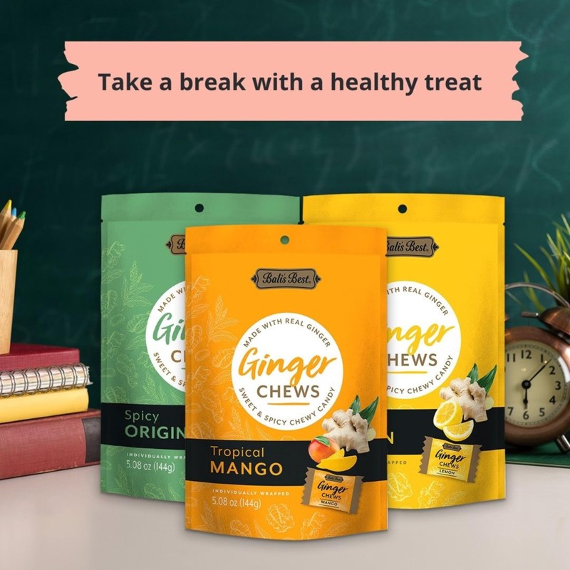 Bali's Best Ginger Chews, Tropical Mango Flavor, 5.08 Oz (Pack