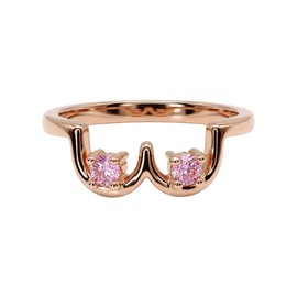 Birthstone CZ Breast Mother's Day Unique Band Rings for Women Power