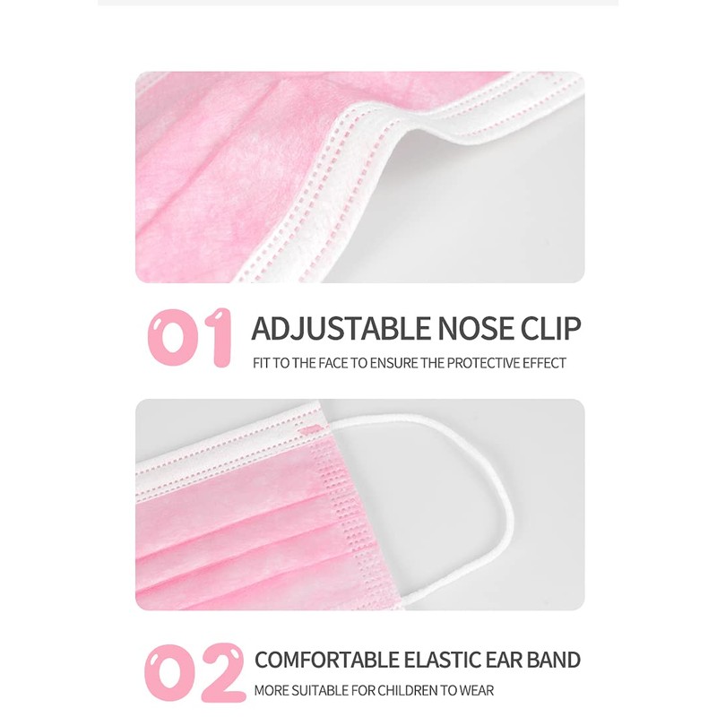 iCOOLIO Mouth and Nose Protection, Disposable Face Masks, Pack of
