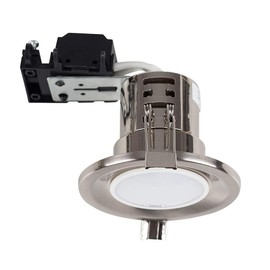 MiniSun | Modern Fire Rated Brushed Chrome GU10 Recessed Ceiling Downlight/Spotlight | Ceiling Spots, Home Décor & Improvement Essential
