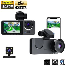 Peakloong Dash Cam Front and Rear Inside WiFi Dash Camera Included with 32G SD Card Loop Recording