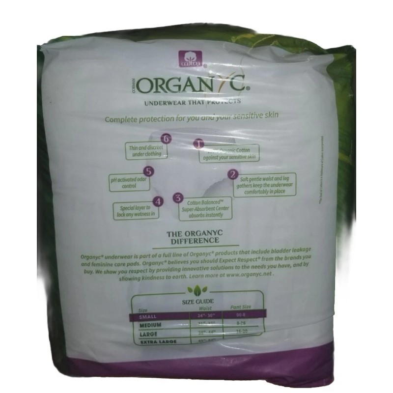 Organyc Bladder Control Underwear for Women Organic Cotton Protective Underwear