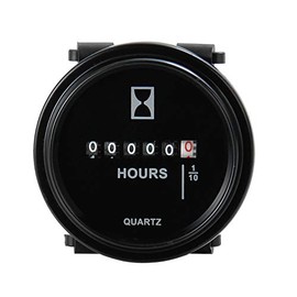 Mechanical Round Hour Meter AC DC 12V 24V 36V 48V 60V 72V Quartz Hour Meter for Marine Engine Truck Snowmobile Boat Generators Tractor Lawn Mower Golf Carts Forklift