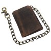 Men's RFID Blocking Trifold Vintage Leather Biker Chain Wallet With