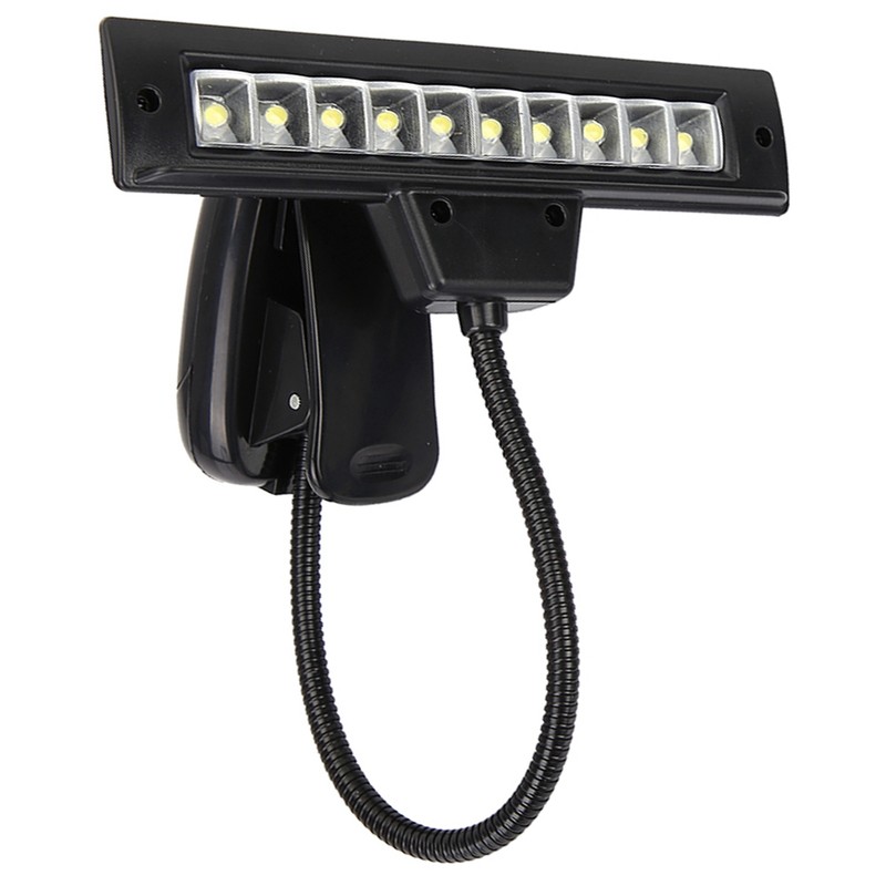 Portable Orchestra Music Stand Light Flexible Neck Clip On USB