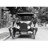 1922 Flapper PHOTO Vintage Car Young Women Riding Fender Prohibition