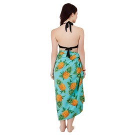 Sarong 50 Pineapple Leaf Beach Swimsuit Wrap Plus Size Cover up Pareo Turquoise