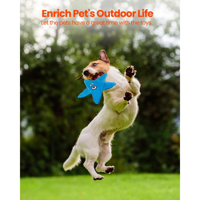 HGB Squeaky Dog Toys, No Stuffing Crinkle Dog Toys for