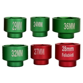 6 pieces Oil Filter Socket wrench set low Profile 3/8" Drive metric size 36mm 32mm 29mm 28mm 27mm 24mm socket set for Fuel Filter/Oil Filter Cap Removal Tool