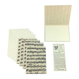 Ruth and Wilde Greeting Card and Envelope Set: Sheet Music, Eco-friendly Handmade Lokta Paper