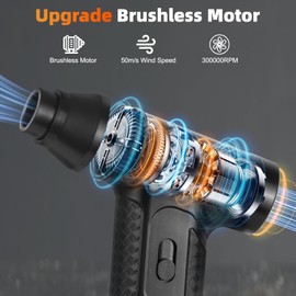 Compressed Air Duster - 300000RPM Electric Air Duster Super Powerful - Cordless Handheld Air Blower, Adjustable Mini Dust Blower for Computer, Keyboard, Outdoor, Home, Gift for Men