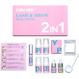 Genérico 2 en 1 Levantamiento de pestañas, Tinte de pestañas y Cejas, Kit de elevación de Cejas con Henna, Kit de Permanente de pestañas, Levantamiento de Cejas