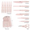 Full Pink 14 Pcs Carbon Steel Kitchen Knives Chef Kitchen