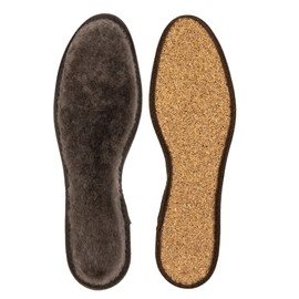 Real Warm Lambskin Insole, Brown, Cork or Texon, Made in Germany, Men and Women, Size 36-47