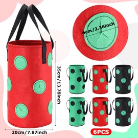 6 Pieces 3 Gallon Tomato and Herb Planter Hanging Aeration Fabric Strawberry Grow Bags Hanging Strawberry Planter Upside Down Tomato Plant Hanger Vegetable Planting Bags for House(Green)