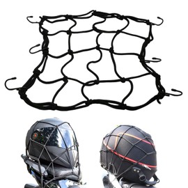 Touring Net, Bike Net, 11.8 x 11.8 inches (30 x 30 cm), Double Extendable, Cargo Secure, Elastic Luggage Net, Strong 6 Hooks, Ceiling Roof Net, Prevents Loads Collapse, Carrier Net