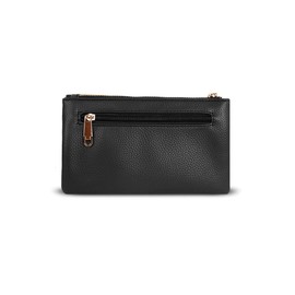 Women's Small Clutch, Cross Body, Shoulder Bag with Wristlet and Long Adjustable Shoulder Strap (Black)