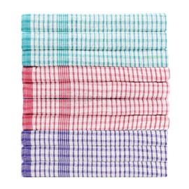 A & B TRADERS Wonderdry Tea Towels Kitchen Pack of 10, Cotton Absorbent Long Lasting Catering Bar Dish Towel (Mix Pack of 10)