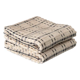 Ritz Royale Collection 100% Combed Terry Cotton, Highly Absorbent, Oversized Checked Kitchen Towel Set, 28" x 18", 2-Pack, Black