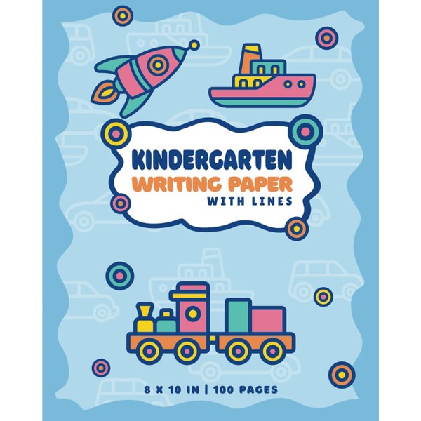 Kindergarten Writing Paper With Lines: Wide Ruled Composition Book with