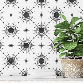 Sunbright Wall Stencil - Large Stencils - Create Your Own Cosmic Accent Wall - Stencils for Painting