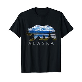 Alaskan Bear with Lake & Mountain Souvenir T-Shirt