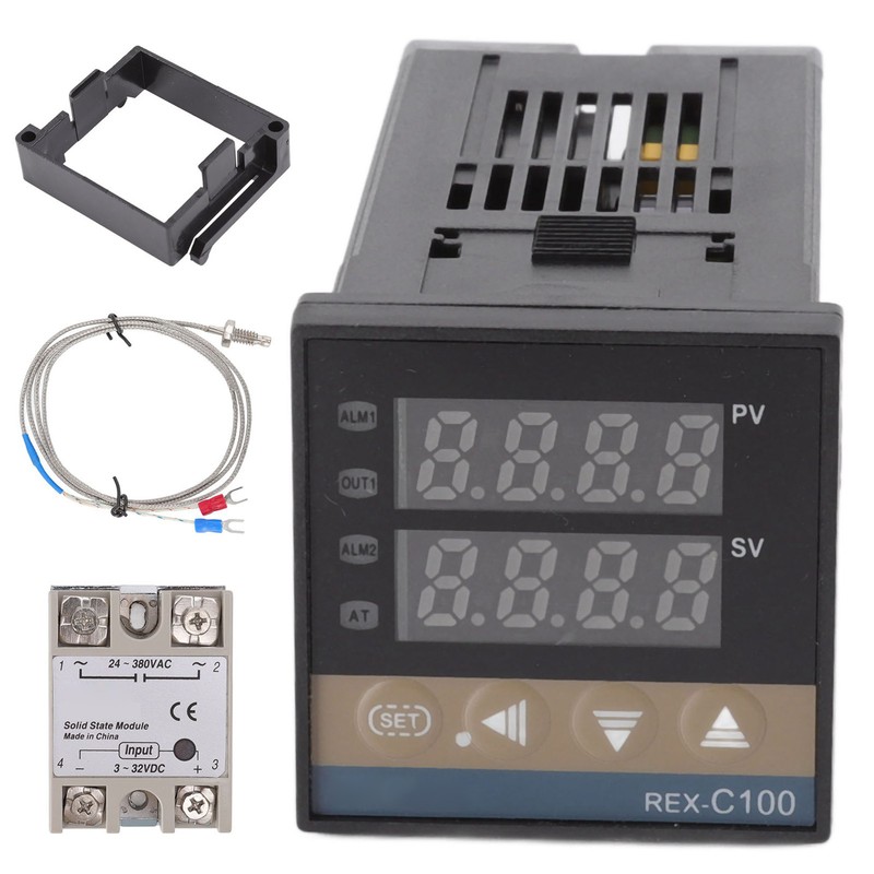 Digital PID Thermostat Temperature Controller Long 100V‑240V and 3.3ft M6