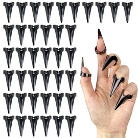 XIPEGPA 40 Piece Full Finger Set Claws Rings Vintage Metal Ring Finger Claws for Cosplay Gothic Talon Nail Art Holiday Party