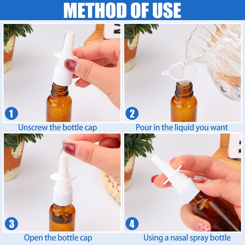 ZHWKMYP 10 Pcs Nasal Spray Bottle, 20ML/0.7OZ 6 Pcs Fine