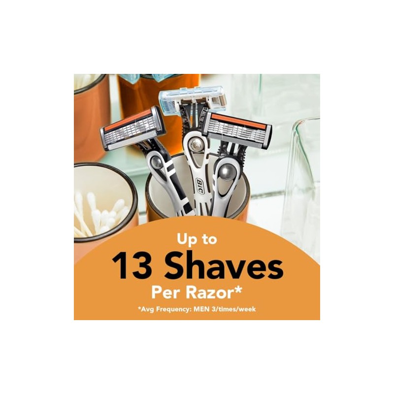 BIC Flex 5 Disposable Razor, 6 Count